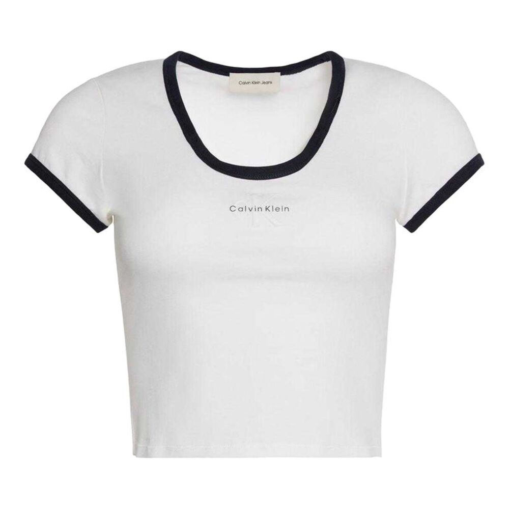 Calvin Klein Womens/Ladies Ringer Cropped T-Shirt / Bright White